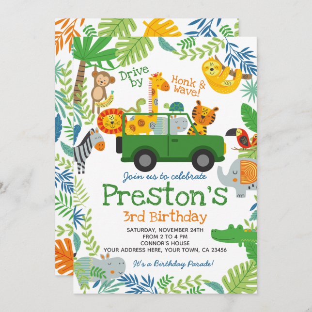 Convite Passeio pela Selva (Frente/Verso)