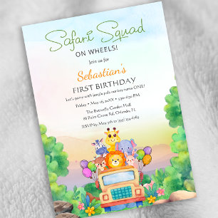 Convite Passeio Selvagem Safari - Festa de 1º Aniversário
