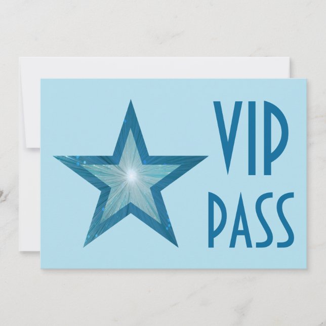 Convite PASSO VIP da Estrela Azul pálido, horizontal (Frente)