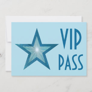 Convite PASSO VIP da Estrela Azul pálido, horizontal