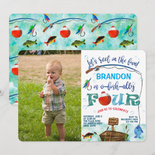 Convite Passou o 4.º aniversário Pescaria Foto de pequeno