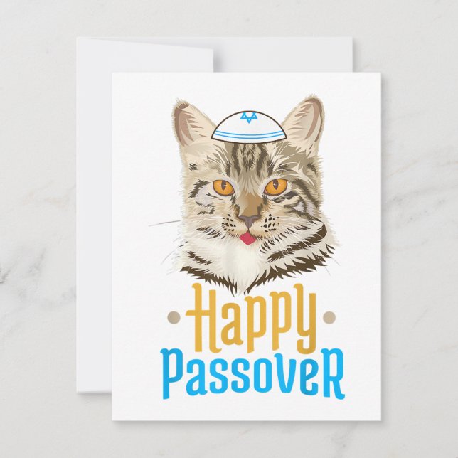 Convite Passover Happy Passover Cat Funny Seder Jewish (Frente)