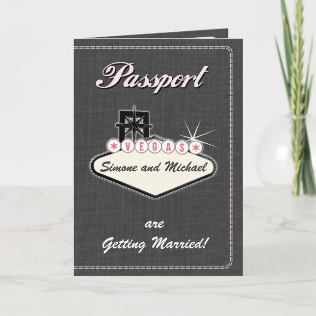 Convite Passport Invitation or Save-the-Date LAS VEGAS (Frente)