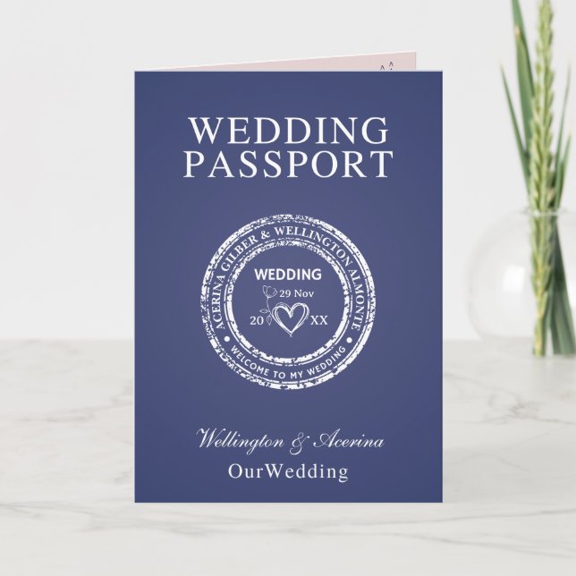 Convite Passport Style Wedding Invitation (Frente)