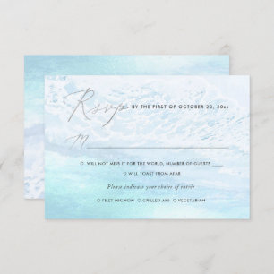 Convite Pasta Azul PixDezines, RSVP de Praia w Refeição