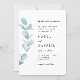 Convite Pasta de água. Casamento branco simples