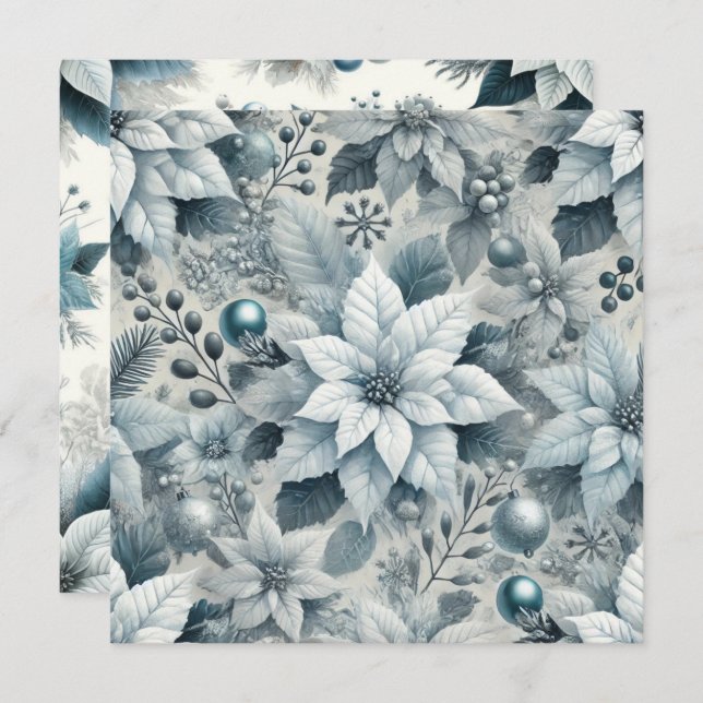 Convite Pasta de Cravos Azul e Branco Imprimível (Frente/Verso)