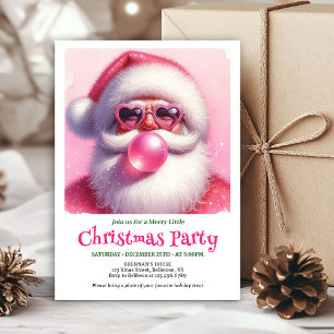Convite Pasta de dente rosa Papai Noel Bolha de Goma Natal