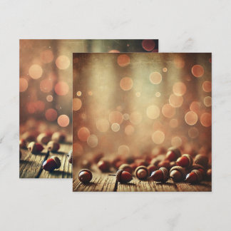 Convite Pasta Imprimível Madeira Rústica & Acorn Bokeh