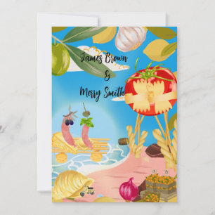 Convite Pasta Love by Shore Sausage Wedding