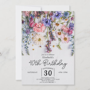 Convite Pastas de Aquarelas aniversário de 40 anos