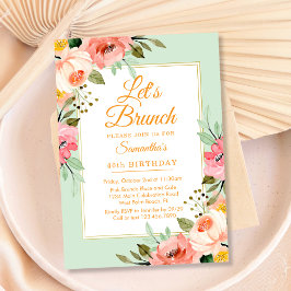 Convite Pastéis Florais Rosa Vamos Brunch Qualquer Festa E