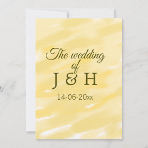 Convite Pastel amarelo-manteiga, casamento do casal le