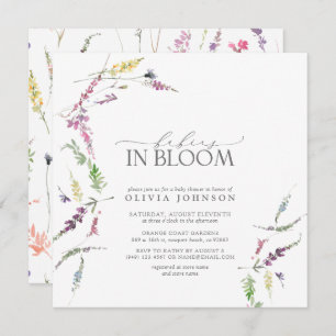 Convite Pastel Babies em Chá de fraldas Floral Bloom Scrip