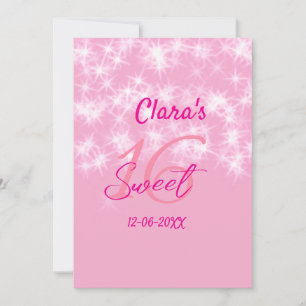 Convite Pastel baby pink doce de 16 anos adicione nome da