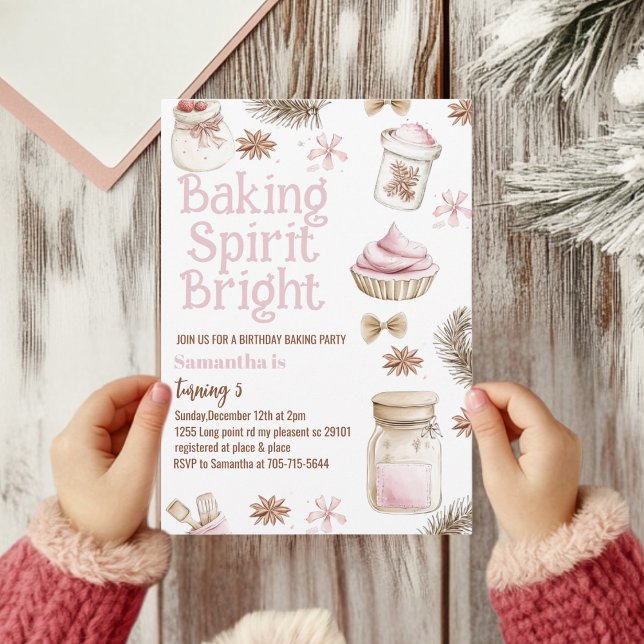 Convite Pastel Baking Spirit Bright Christmas Cookie Birth (Criador carregado)