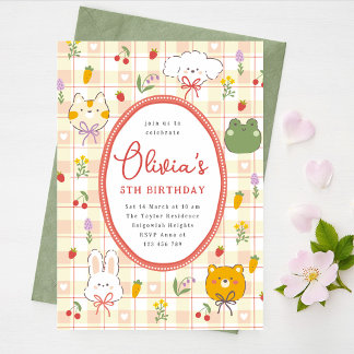 Convite Pastel Birthday Invite Girl, Whimsical Kids Party