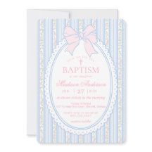 Pastel Blue Vintage Fancy Floral Baptism