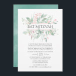 Convite Pastel Blush Greenery Bat Mitzvah<br><div class="desc">Orgânico inspirado em verde,  cor-de-rosa-claro e pastel shades bat mitzvah convite projetado para ser rápida e facilmente personalizado de acordo com as especificidades de seu evento.</div>