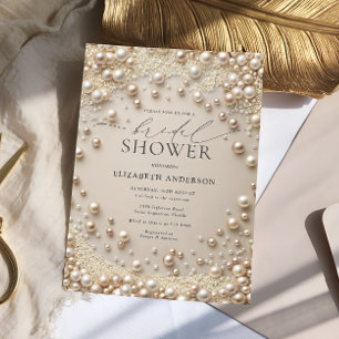Convite Pastel Blush Pearls com Chá de panela de Ouros