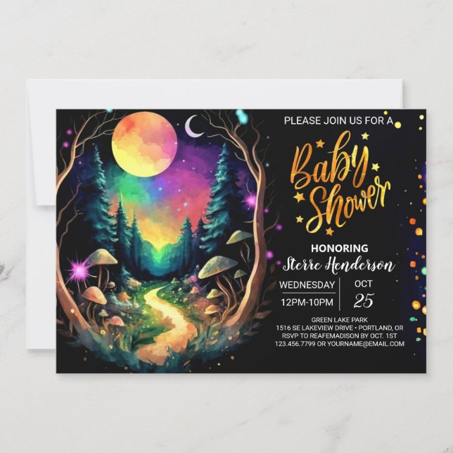 Convite Pastel Boho Adventure Aguarda Chá de fraldas (Frente)