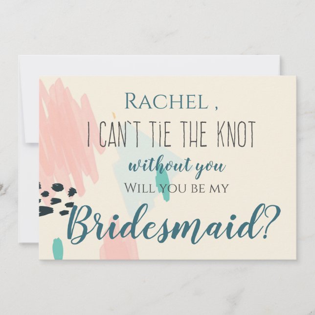 Convite Pastel Bonito Não posso amarrar o nó sem você (Frente)