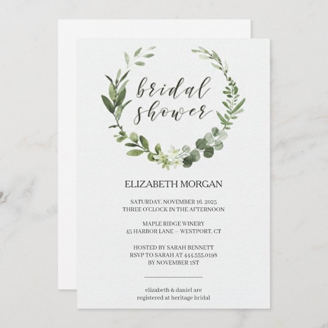 Convite Pastel Bouquet Bridal Shower Invitation Floral (Frente/Verso)