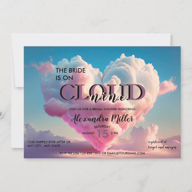 Convite Pastel Bridal On Cloud Nine    (Frente)