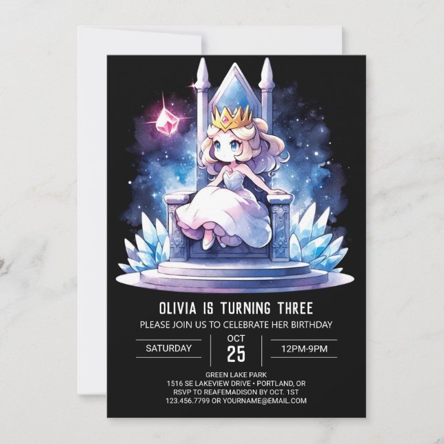 Convite Pastel Children Princess Birthday (Frente)