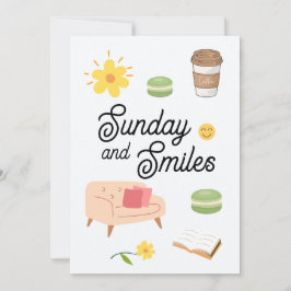 Convite Pastel Coffee Date Card | Chill Sunday Vibes