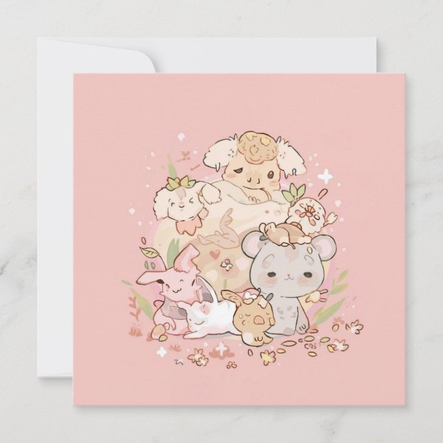 Convite Pastel Companions in Bloom (Frente)