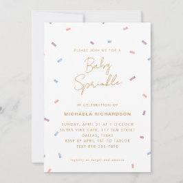 CONVITE PASTEL CONFETTI BABY SPRINKLE MODERN MINIMAL |