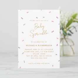 CONVITE PASTEL CONFETTI BABY SPRINKLE MODERN MINIMAL |