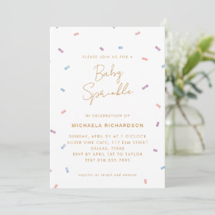 CONVITE PASTEL CONFETTI BABY SPRINKLE MODERN MINIMAL