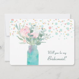 Convite Pastel Confetti Mason Jar Bridesmaid