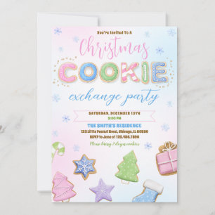 Convite Pastel Cookies Exchange Party