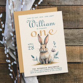 Convite Pastel Cores Coelho Primeiro Aniversário Cores de