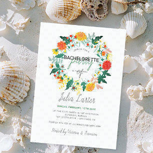 Convite Pastel Dahlia Wreath Festa de solteira