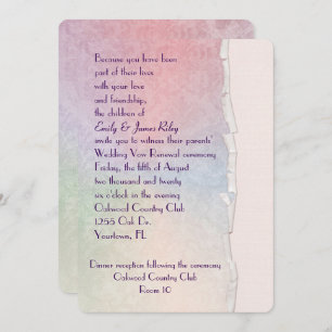 Convite Pastel Damask com borda rasgada