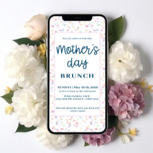 Convite Pastel Dia de as mães Brunch