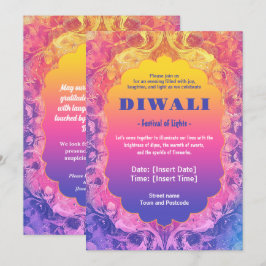 Convite Pastel Diwali Elegance