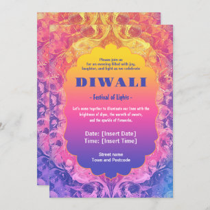 Convite Pastel Diwali Elegance