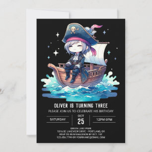 Convite Pastel Dreamy Pirate Birthday
