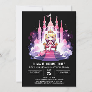 Convite Pastel Dreamy Princess Birthday