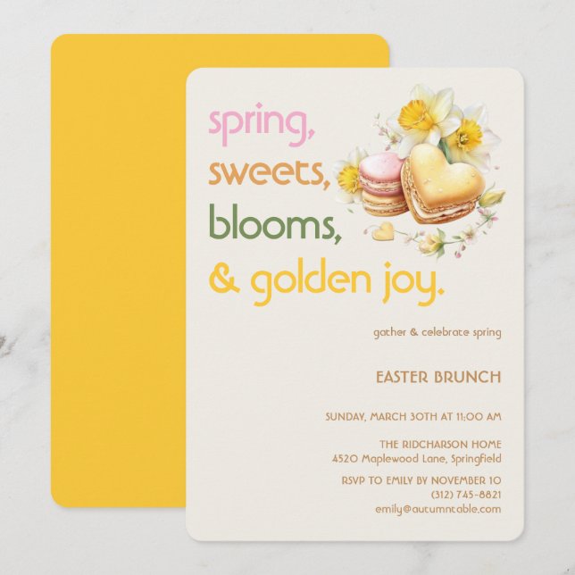 Convite Pastel Easter Brunch Invitation | Spring Party (Frente/Verso)