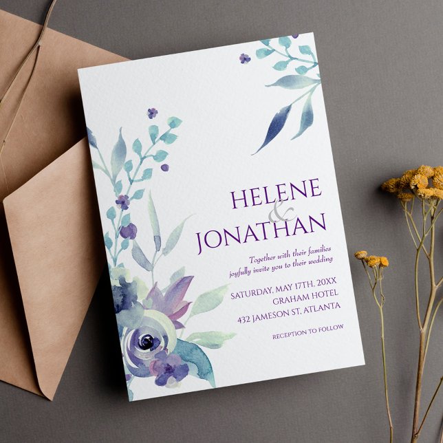 Convite Pastel Elegant Floral Modern Boho Wedding (Criador carregado)