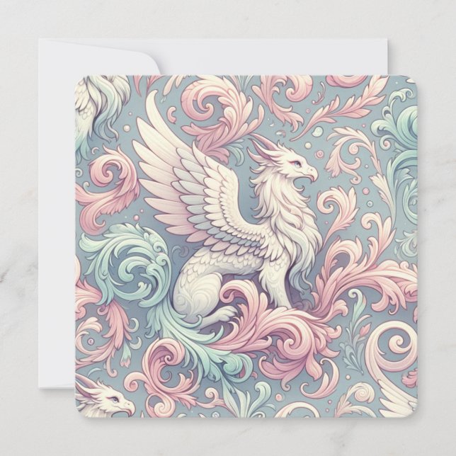 Convite Pastel Fantasy Griffin (Frente)