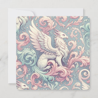 Convite Pastel Fantasy Griffin