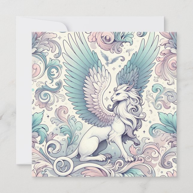 Convite Pastel Fantasy Griffin (Frente)