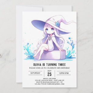 Convite Pastel Fantasy Wizard Birthday